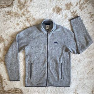 Patagonia mens gray fleece lightweight zip up jacket size medium
